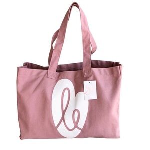 Ellie 💯 % Cotton Canvas Lightweight Ellie Tote Bag Blush Pink H25” L18” W5”